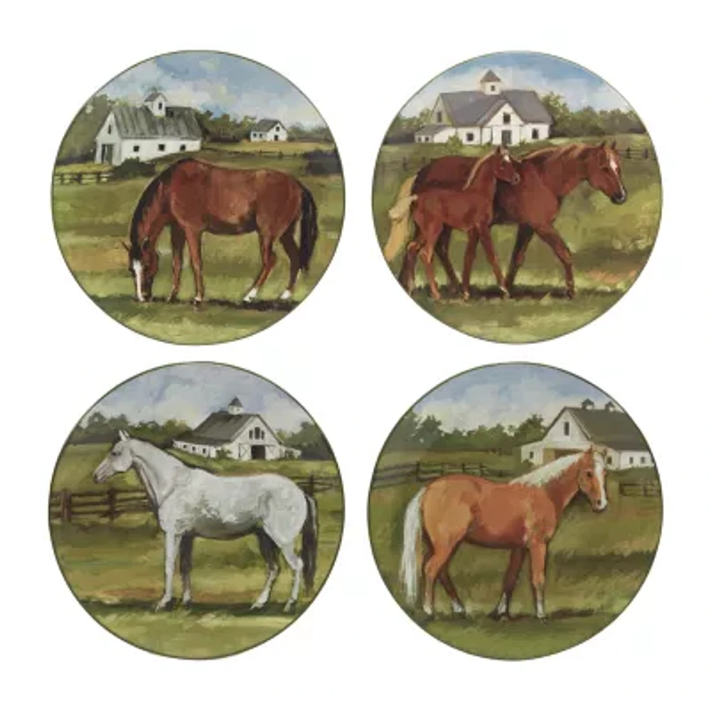 Certified International York Stables 4-pc. Earthenware Dinner Plate