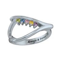 Personalized Birthstone Wishbone Ring