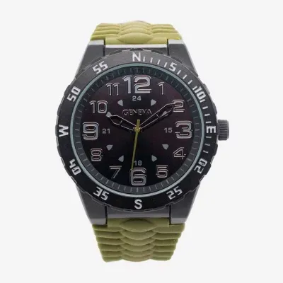 Geneva Mens Green Strap Watch Mac9035jc