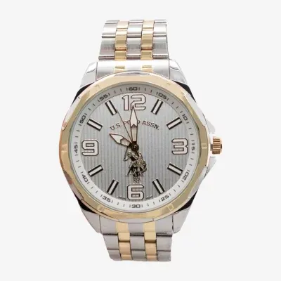 U.S. Polo Assn. Mens Two Tone Bracelet Watch Usc80718jc