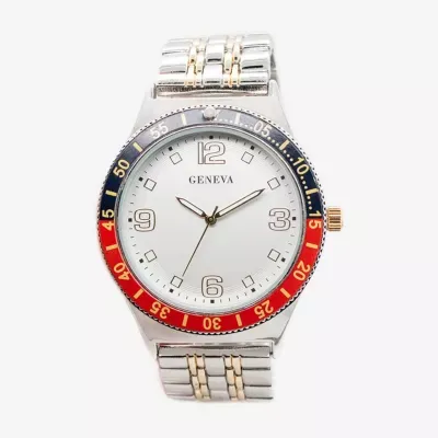 Geneva Mens Silver Tone Bracelet Watch Mac8124jc