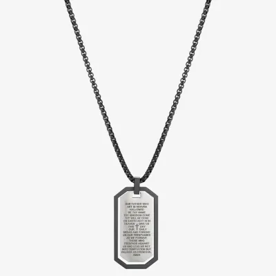 J.P. Army Men's Jewelry Stainless Steel 24 Inch Link Dog Tag Pendant Necklace