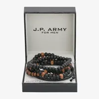 J.P. Army Men's Jewelry Black & Brown Wood 5-pc. Beaded Bracelet Set