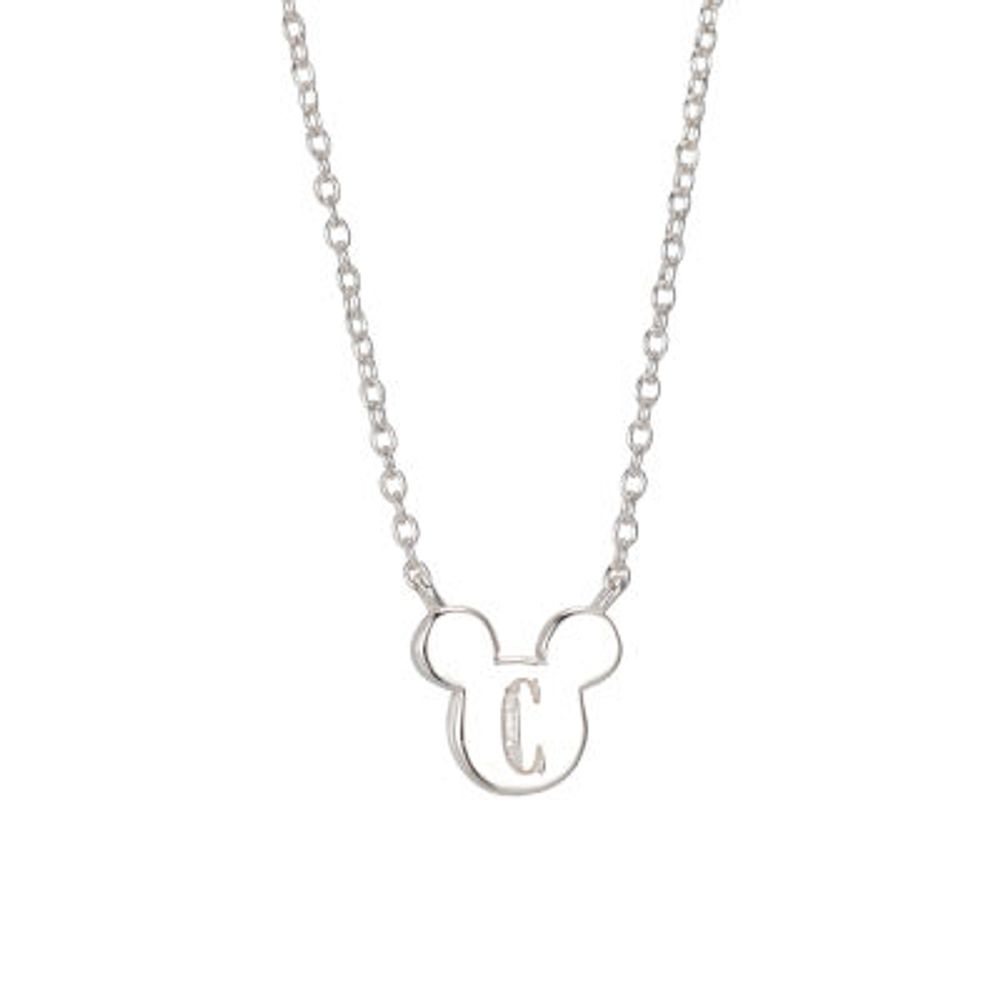 Disney Classics Sterling Silver 16 Inch Cable Mickey Mouse Pendant Necklace