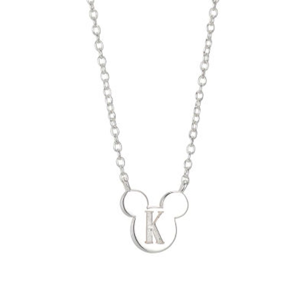 Disney Classics Sterling Silver 16 Inch Cable Mickey Mouse Pendant Necklace