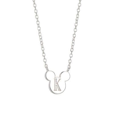 Disney Classics Sterling Silver 16 Inch Cable Mickey Mouse Pendant Necklace