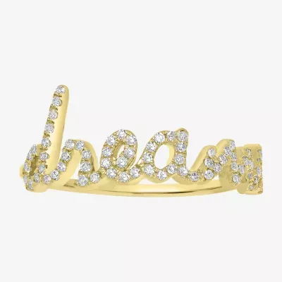 "Dreams" Womens 1/5 CT. Natural White Diamond 14K Gold Delicate Stackable Ring