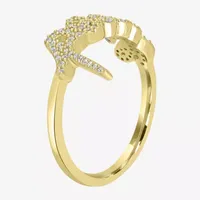 "Peace" Womens 1/5 CT. Natural White Diamond 14K Gold Delicate Stackable Ring