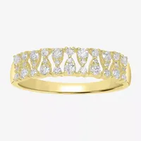 Womens 1/5 CT. T.W. Natural White Diamond 14K Gold Delicate Stackable Ring