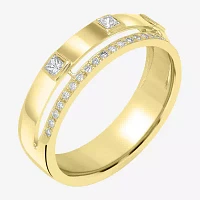 Womens 1/5 CT. Natural White Diamond 14K Gold Delicate Stackable Ring