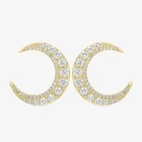 7/8 CT. T.W. Natural White Diamond 14K Gold 17.2mm Moon Stud Earrings