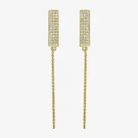 Front Back 1/4 CT. T.W. Natural White Diamond 14K Gold Bar Drop Earrings