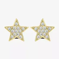 1/10 CT. T.W. Mined White Diamond 14K Gold 6mm Star Stud Earrings