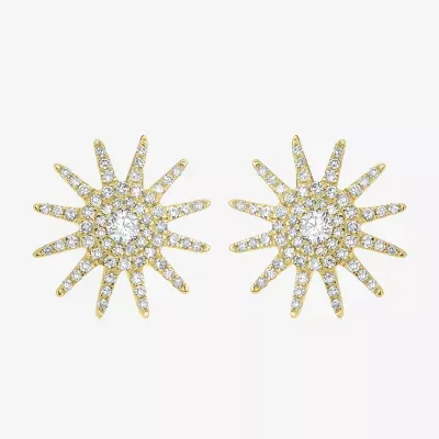 Starburst 3/8 CT. T.W. Natural White Diamond 14K Gold 12.5mm Star Stud Earrings