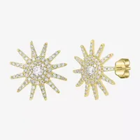 Starburst 3/8 CT. T.W. Natural White Diamond 14K Gold 12.5mm Star Stud Earrings