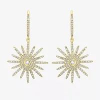 Starburst 3/4 CT. T.W. Natural White Diamond 14K Gold Star Drop Earrings