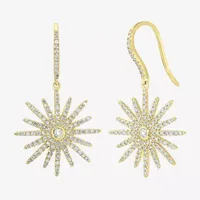 Starburst 3/4 CT. T.W. Natural White Diamond 14K Gold Star Drop Earrings