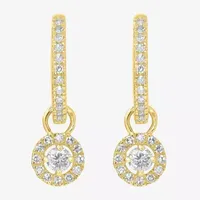 1/3 CT. T.W. Natural White Diamond 14K Gold 16mm Round Hoop Earrings