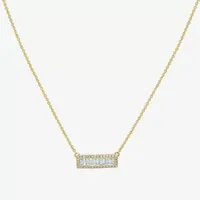 Womens / CT. T.W. Natural White Diamond 14K Gold Bar Pendant Necklace