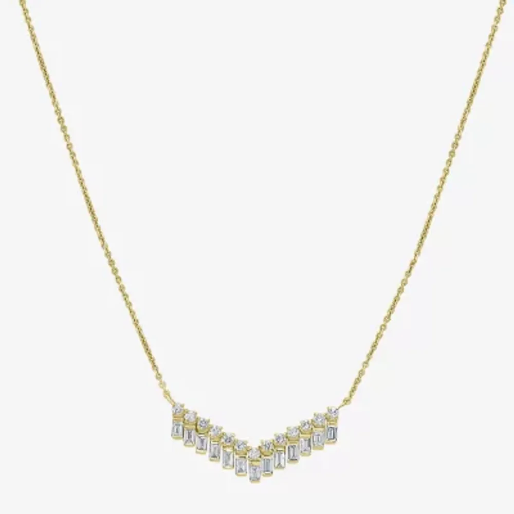 V-Shaped Womens / CT. T.W. Natural White Diamond 14K Gold Chevron Necklaces