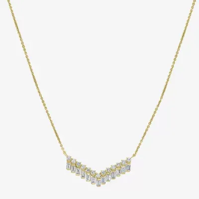 V-Shaped Womens / CT. T.W. Natural White Diamond 14K Gold Chevron Necklaces