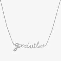 "Good Vibes" Womens 1/10 CT. T.W. Natural White Diamond 14K White Gold Pendant Necklace