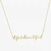 "Life Is Beautiful" Womens 1/8 CT. T.W. Natural White Diamond 14K Gold Pendant Necklace