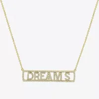 "Dreams" Womens 1/2 CT. T.W. Natural White Diamond 14K Gold Bar Pendant Necklace