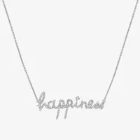 "Happiness" Womens 1/3 CT. T.W. Natural White Diamond 14K White Gold Pendant Necklace