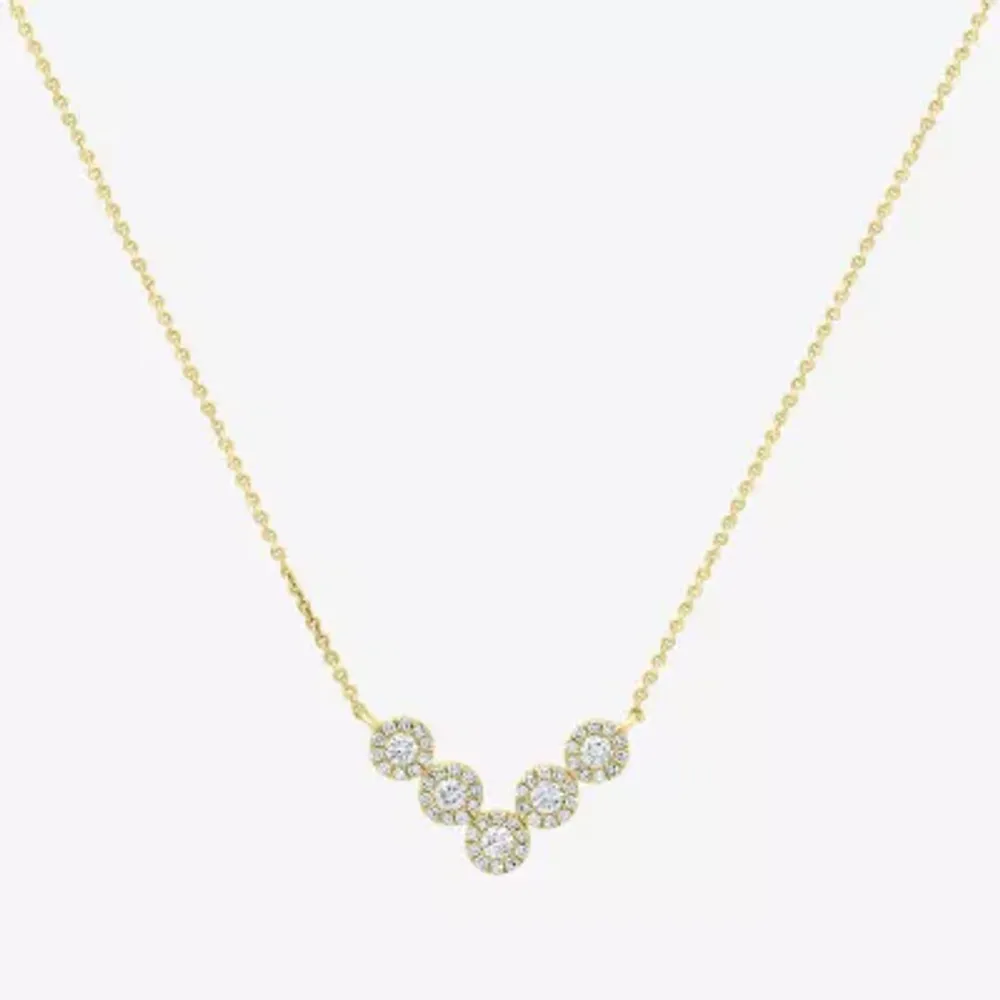 V-Shaped Womens 3/8 CT. T.W. Natural White Diamond 14K Gold Chevron Necklaces