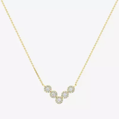 V-Shaped Womens 3/8 CT. T.W. Natural White Diamond 14K Gold Chevron Necklaces