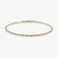 Flexible 1/4 CT. T.W. Natural White Diamond 14K Gold Bangle Bracelet