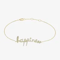 Happiness" 1/3 CT.T.W. Natural Diamond 14K Gold 7 Inch Solid Rolo Chain Bracelet"