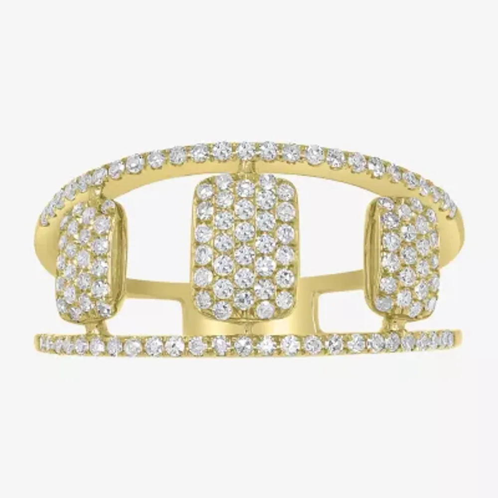 Womens 1/2 CT. T.W. Natural White Diamond 14K Gold Cocktail Ring