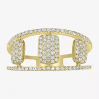 Womens 1/2 CT. T.W. Mined White Diamond 14K Gold Cocktail Ring