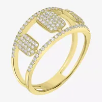 Womens 1/2 CT. T.W. Mined White Diamond 14K Gold Cocktail Ring
