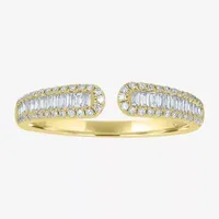 Open Edge Womens 1/3 CT. T.W. Mined White Diamond 14K Gold Delicate Stackable Ring