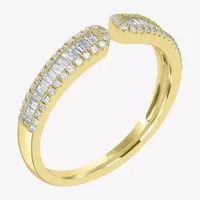 Open Edge Womens 1/3 CT. T.W. Mined White Diamond 14K Gold Delicate Stackable Ring