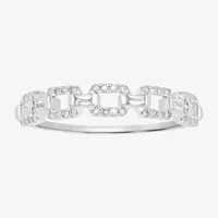 Link Womens 1/4 CT. T.W. Natural White Diamond 14K Gold Delicate Stackable Ring