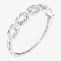 Link Womens 1/4 CT. T.W. Mined White Diamond 14K Gold Delicate Stackable Ring