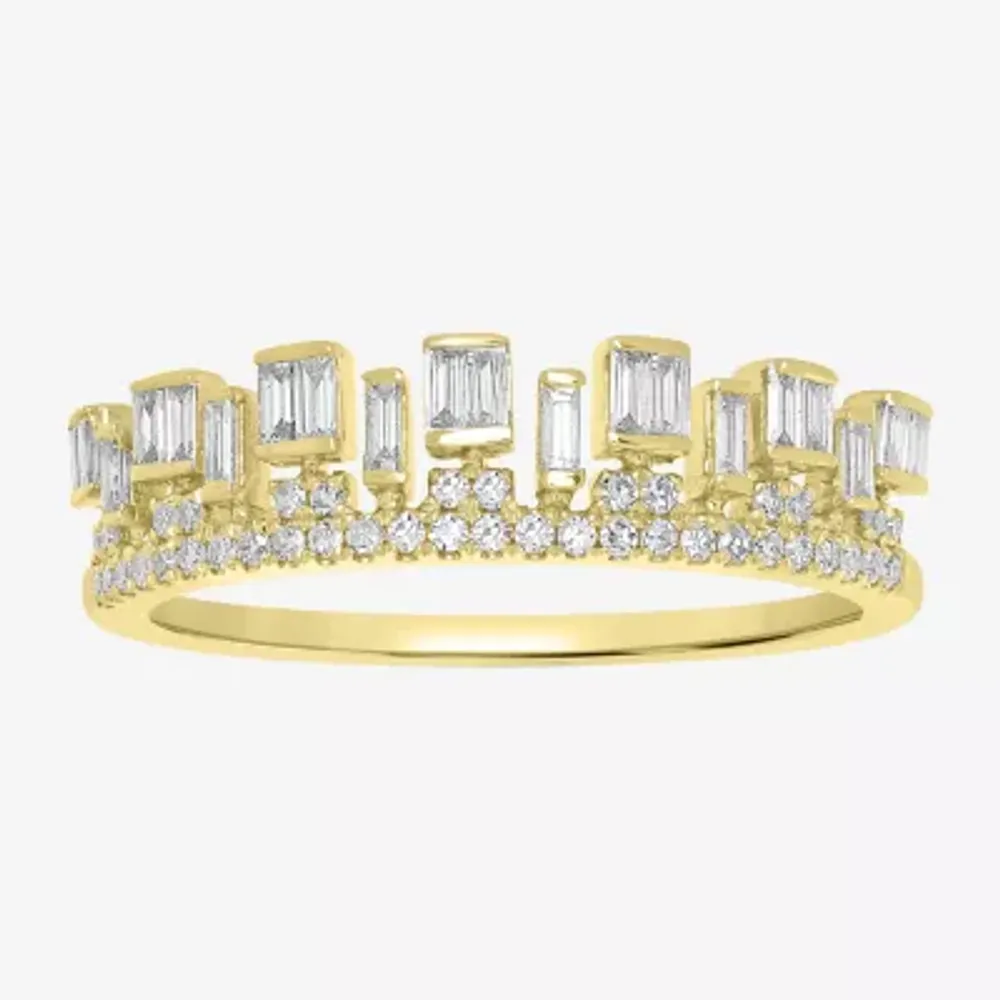 Womens 1/2 CT. T.W. Natural White Diamond 14K Gold Delicate Stackable Ring