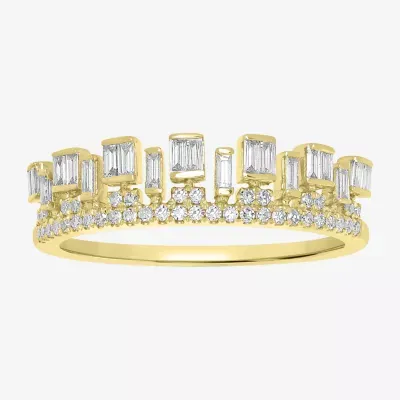 Womens 1/2 CT. T.W. Natural White Diamond 14K Gold Delicate Stackable Ring
