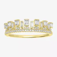 Womens 1/2 CT. T.W. Mined White Diamond 14K Gold Delicate Stackable Ring