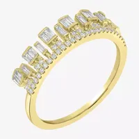 Womens 1/2 CT. T.W. Mined White Diamond 14K Gold Delicate Stackable Ring