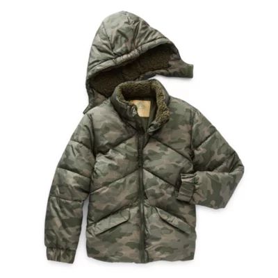 Thereabouts Little & Big Boys Removable Hood Heavyweight Puffer Jacket