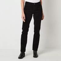 St. John's Bay Womens Mid Rise Straight Corduroy Pant