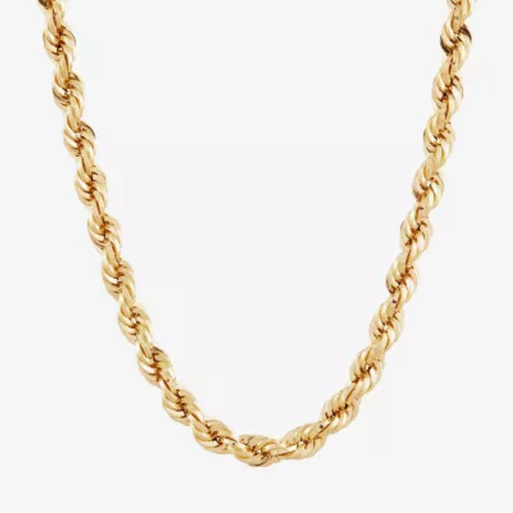 Mens 14K Gold 22 Inch Rope Chain Necklace