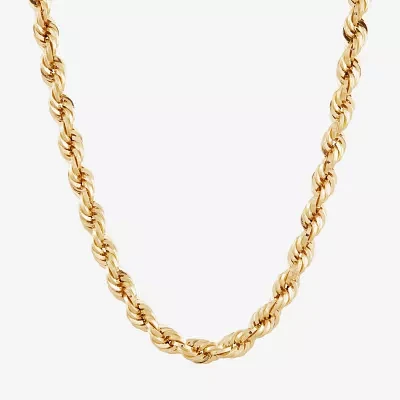 Mens 14K Gold 22 Inch Rope Chain Necklace