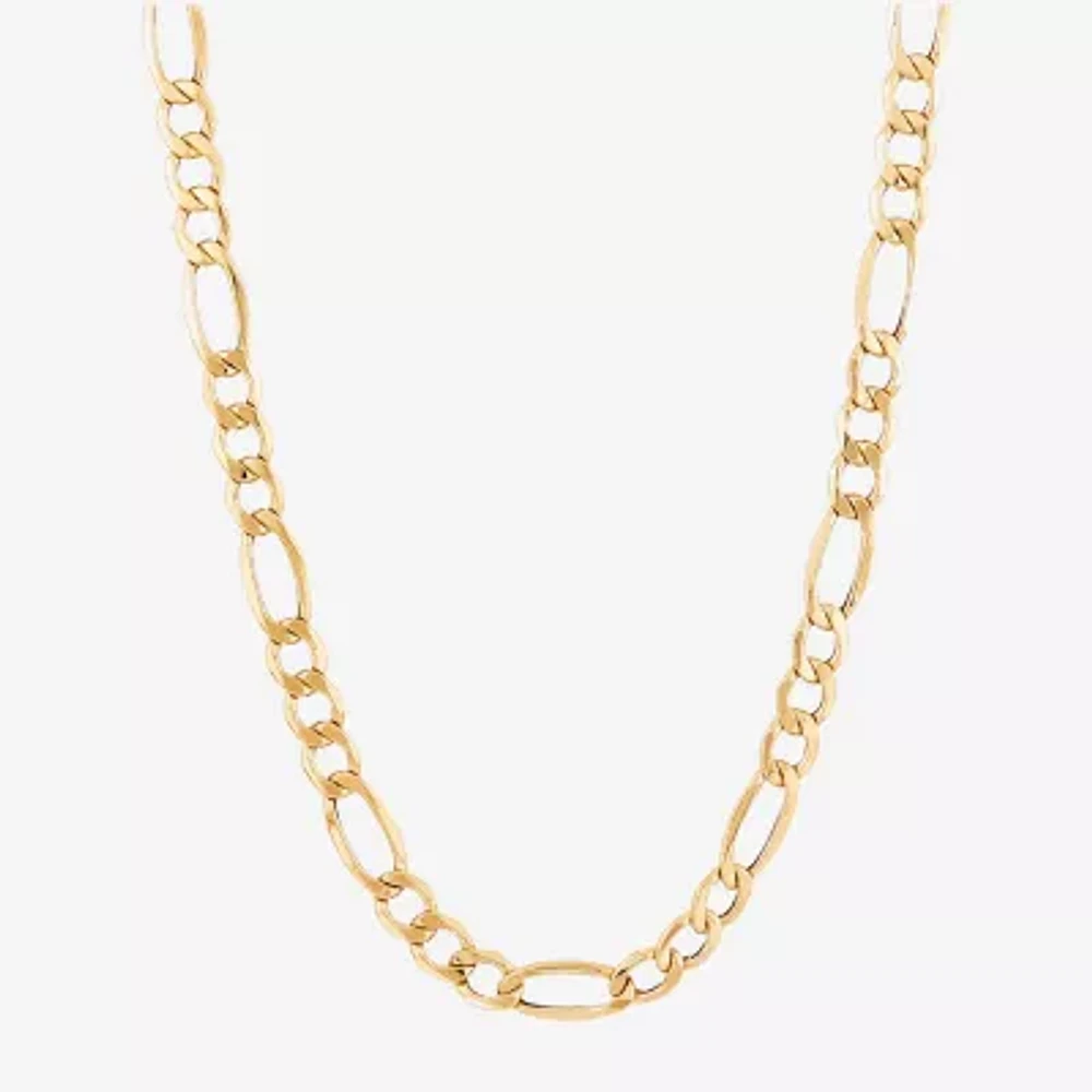 Made in Italy Mens 14K Gold 22 Inch Figaro Chain Necklace
