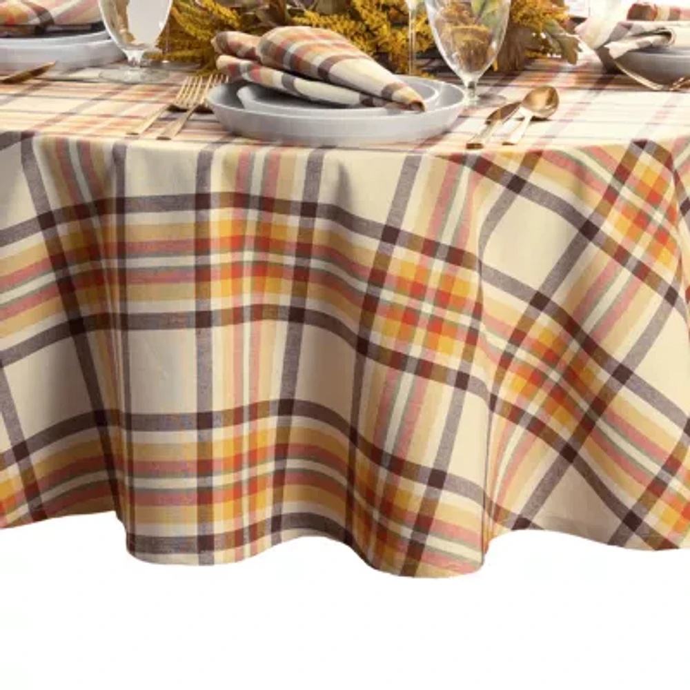 Elrene Home Fashions Harvest Russet Plaid Tablecloths